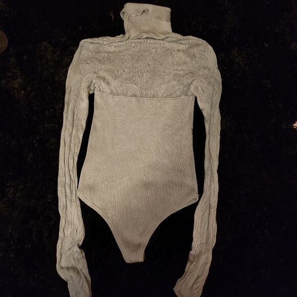 Free People Green Ribbed And Lace Bodysuit - Picture 6 of 7